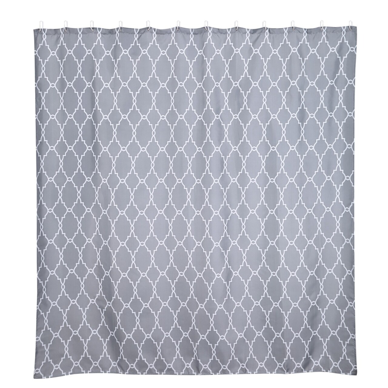 Waterproof Shower Curtain 70X70 Inches Gray Eco-Friendly Polyester With Hooks